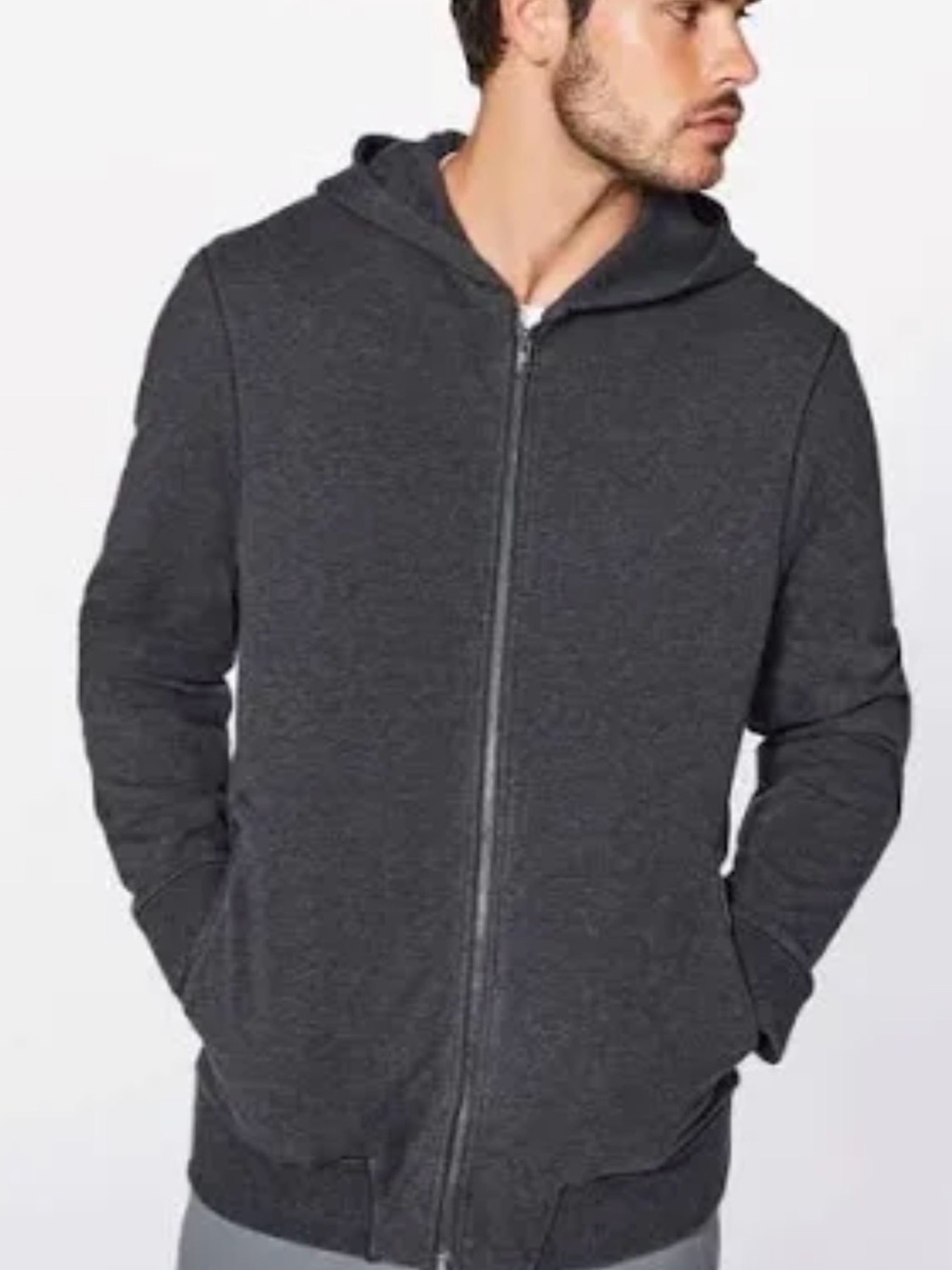 🔥 lululemon Men's Dark Gray Full‑Zip Hooded Jacket. Super Soft/NICE!